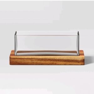 Threshold Medium Glass Terrarium with Wood Base Rectangular Natural Wood 10.83"x